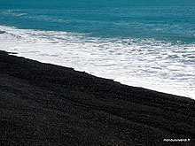 Plage de sable noir - Kaikoura - Nouvelle Zélande